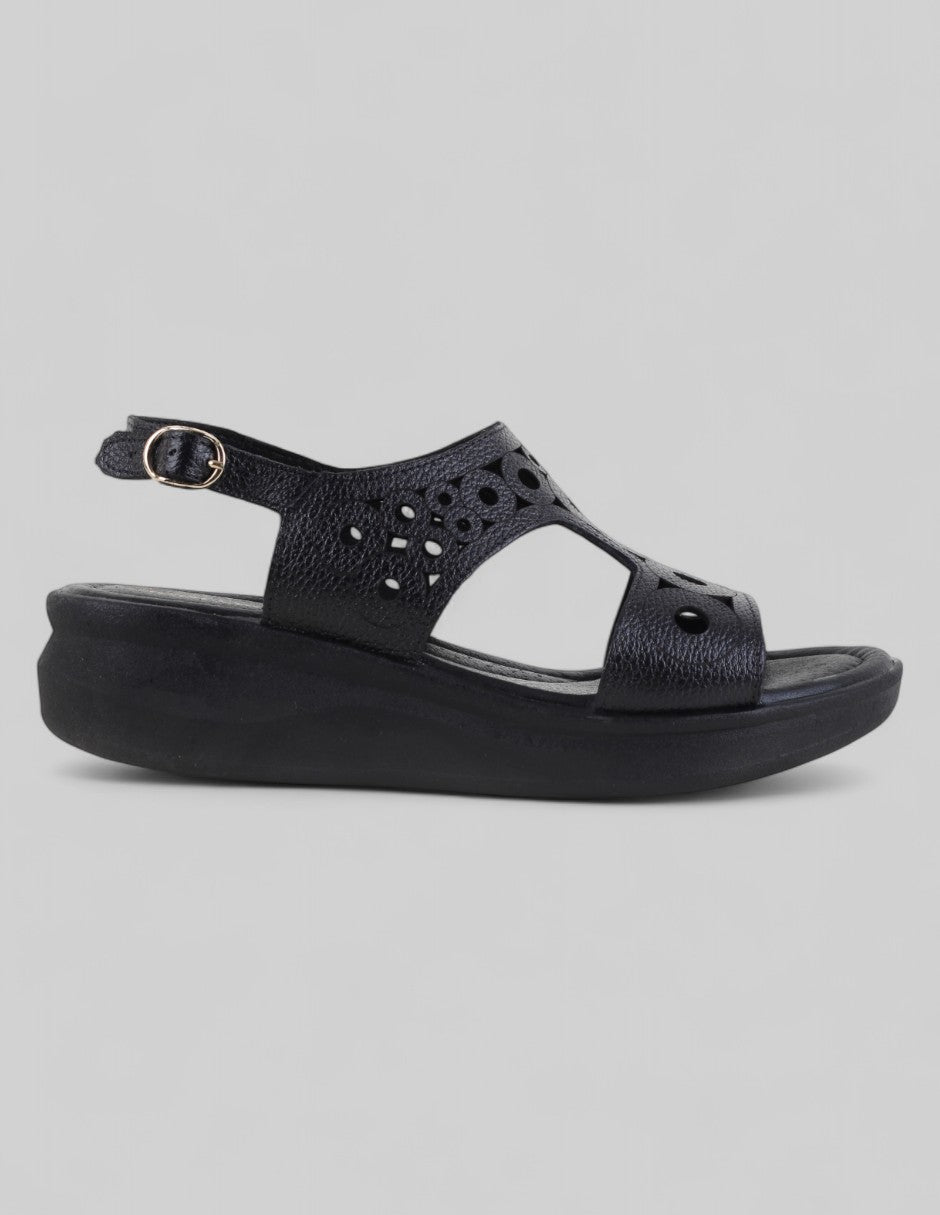 Sandalias con plataforma Comfort en Piel – Negro