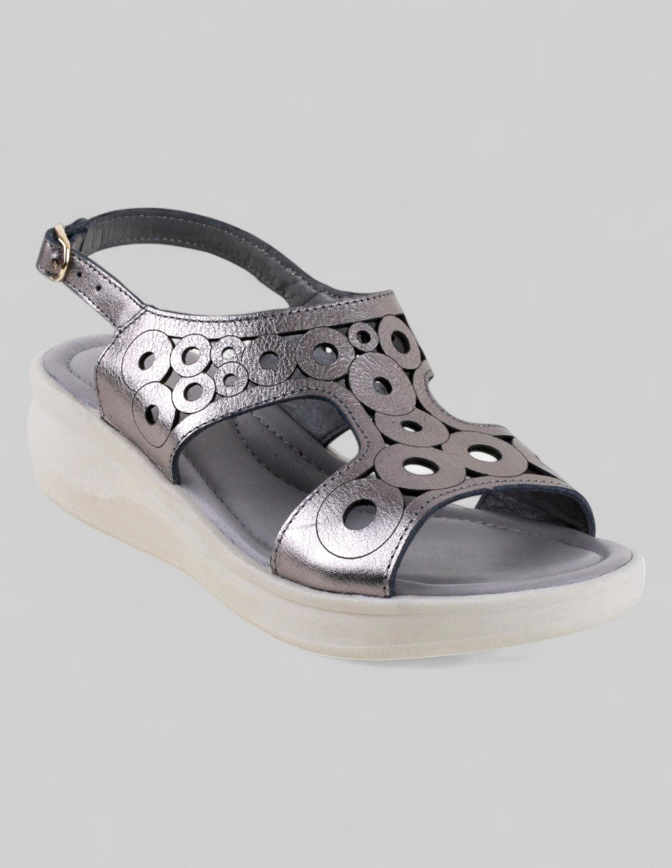 Sandalias con plataforma Exterior Piel Color Plata Para Mujer De RBCOLLECTION