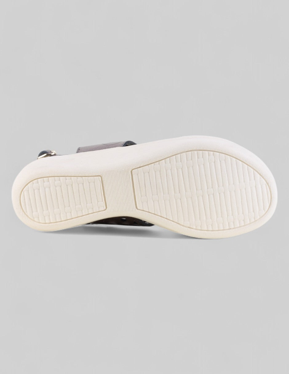 Sandalias con plataforma Comfort en Piel – Plata