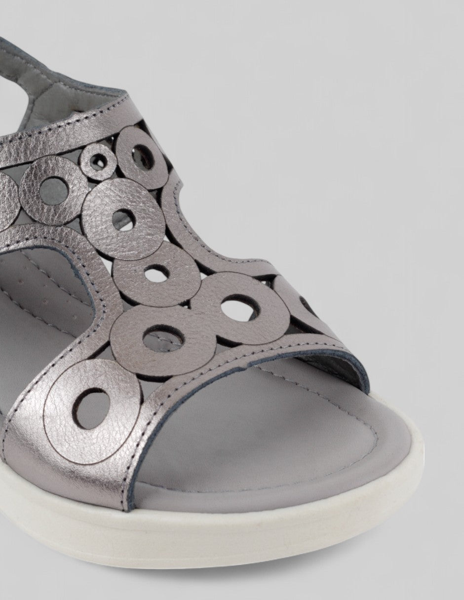 Sandalias con plataforma Comfort en Piel – Plata