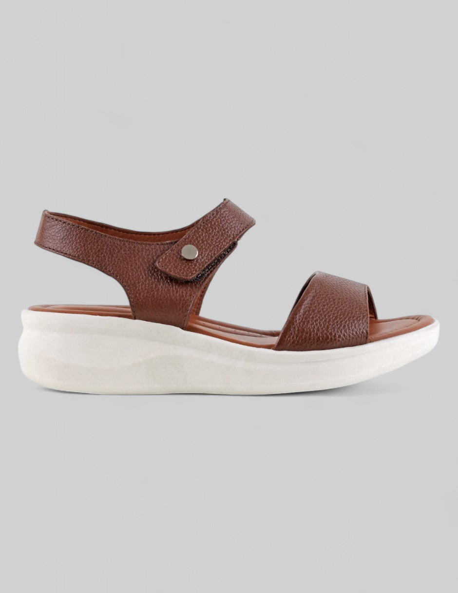 Sandalias con plataforma Comfort en Piel – Café