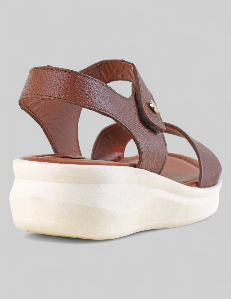 Sandalias con plataforma Comfort en Piel – Café