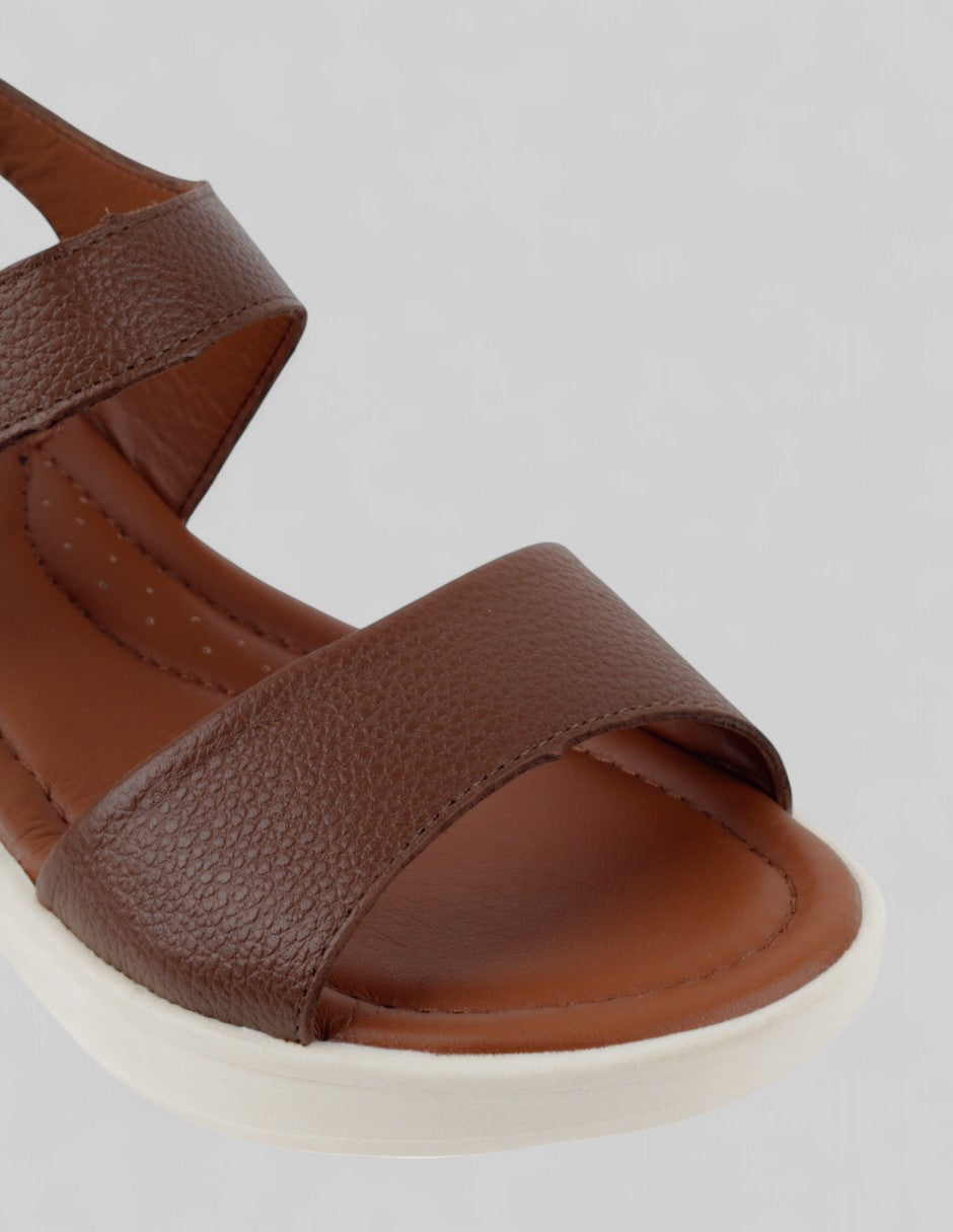 Sandalias con plataforma Comfort en Piel – Café