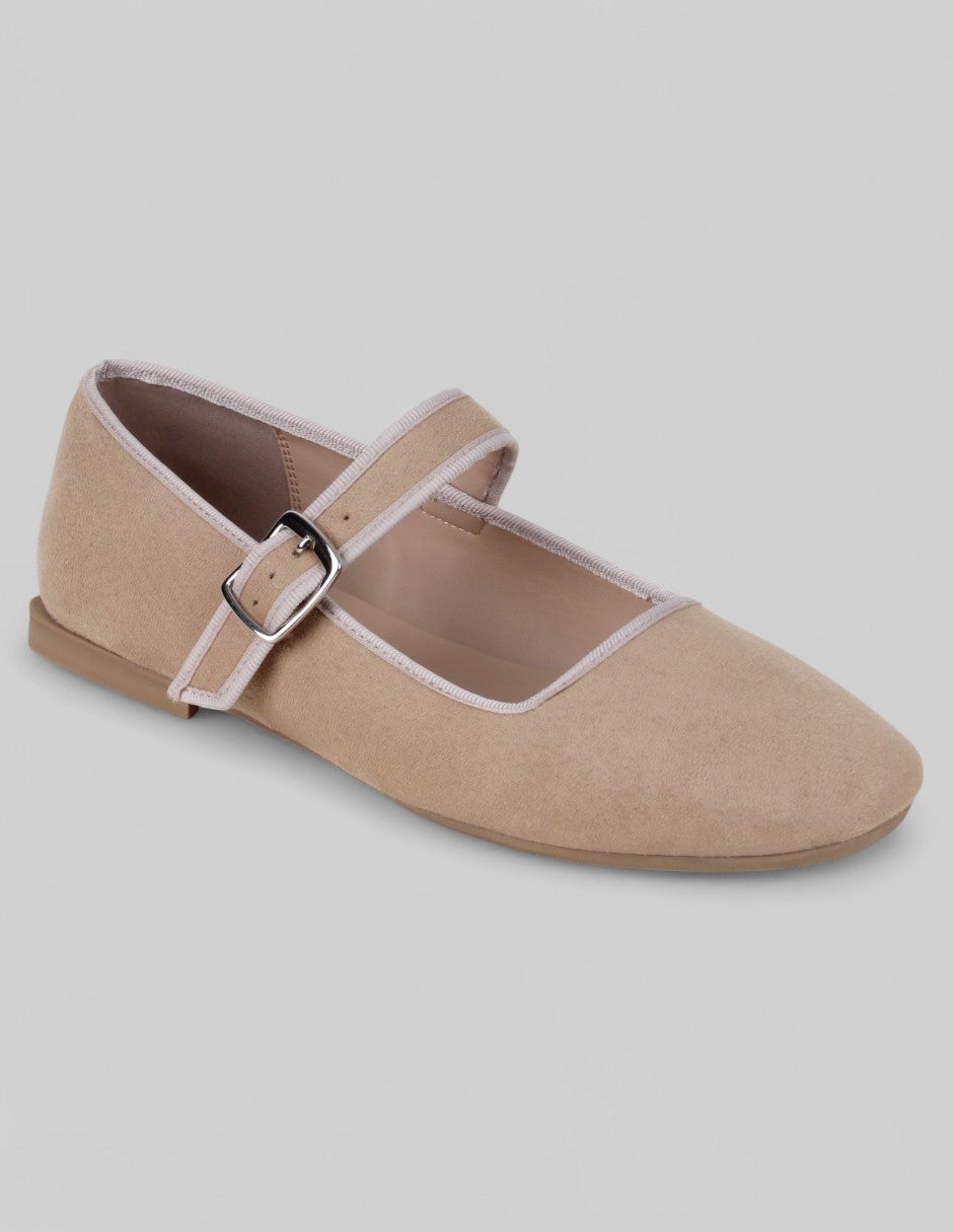 Mary jane Tender en Gamuza – Beige