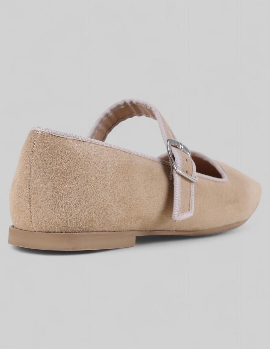 Mary jane Tender en Gamuza – Beige
