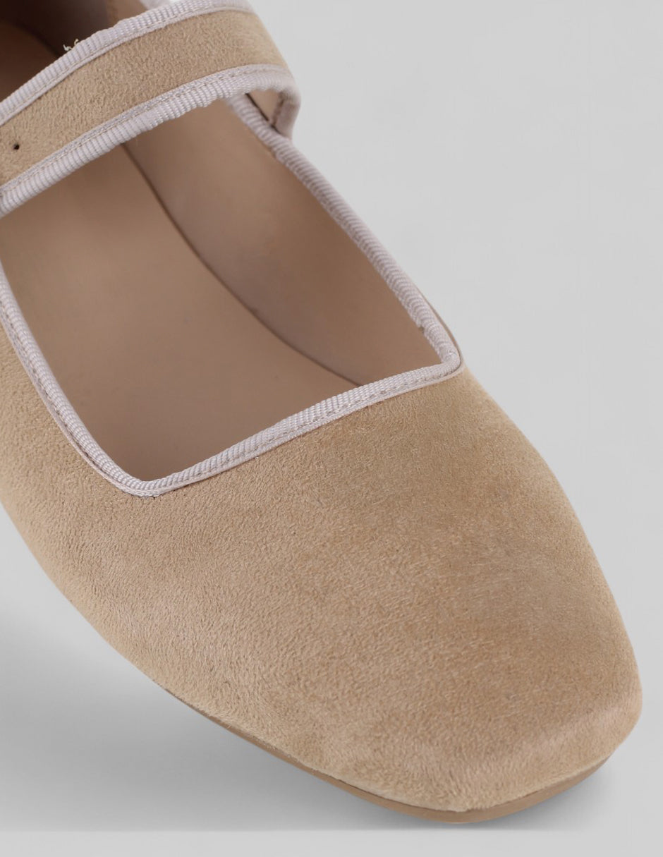 Mary jane Tender en Gamuza – Beige