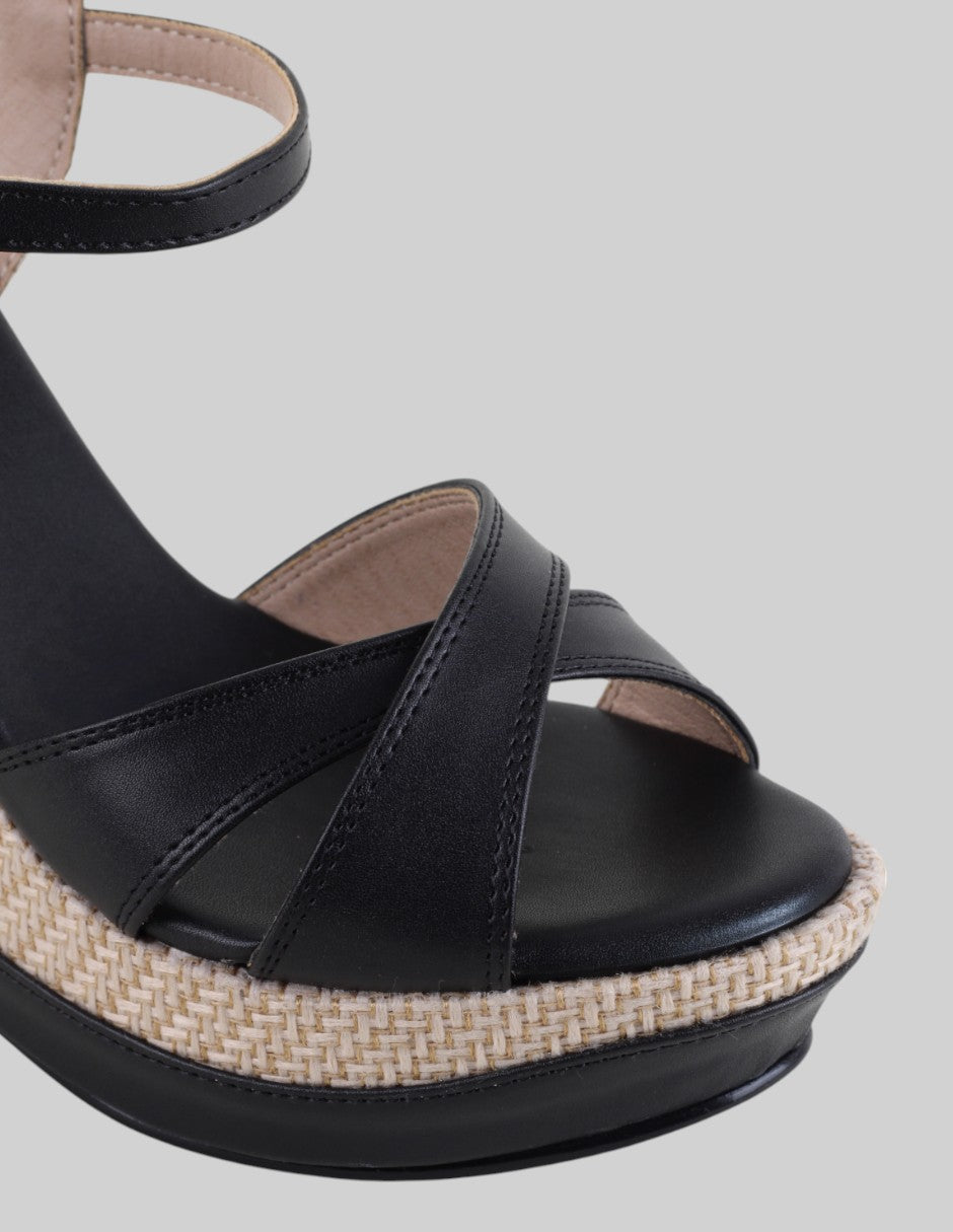 Sandalia con tacón Girl en Piel vegana – Negro