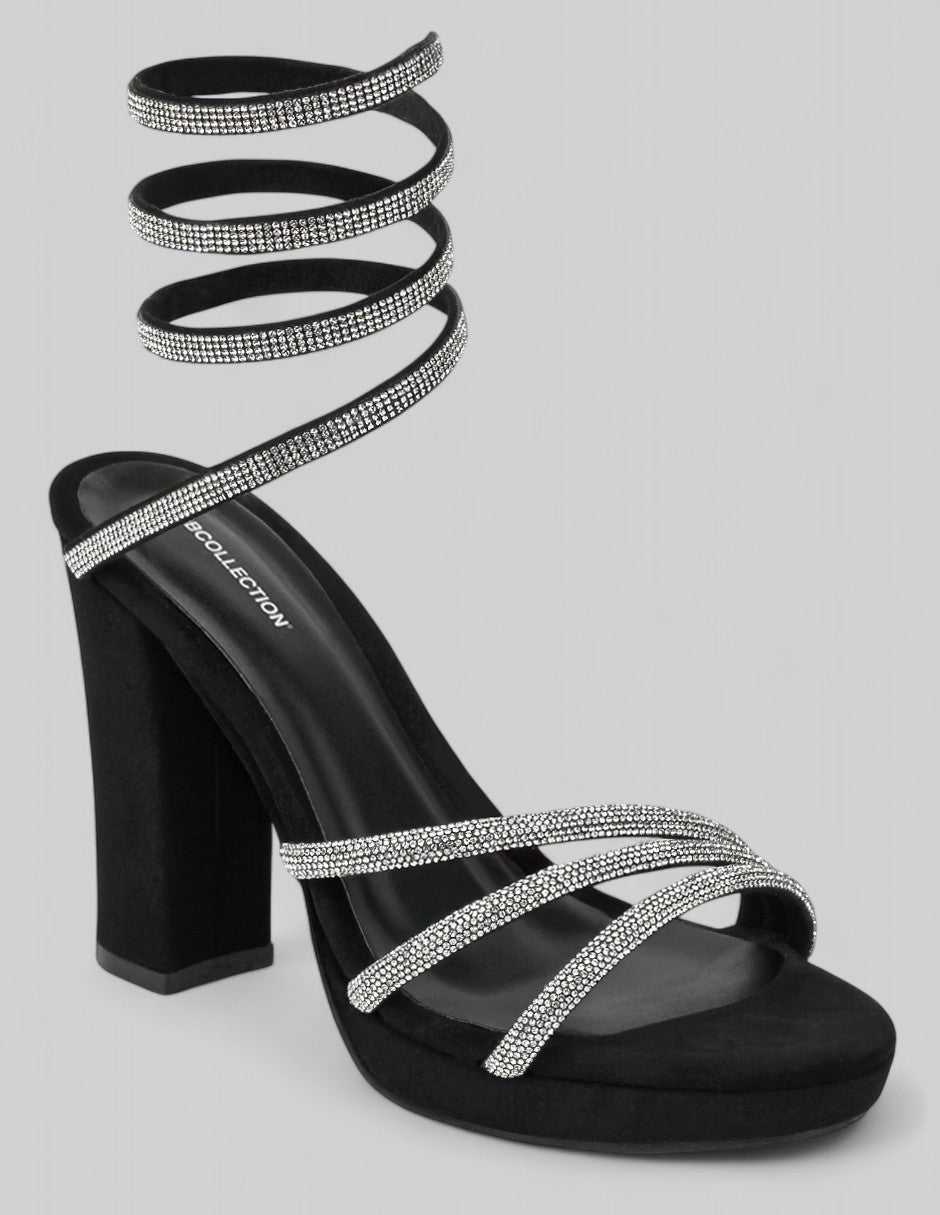 Sandalia con tacón Exterior Gamuza sintética Color Negro Para Mujer De RBCOLLECTION