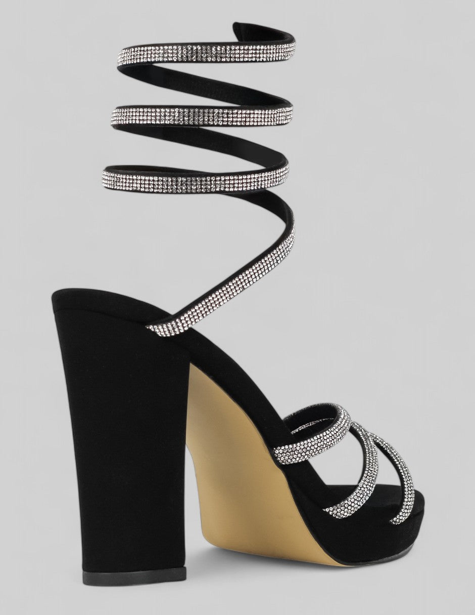 Sandalia con tacón Glam en Mujer – Negro