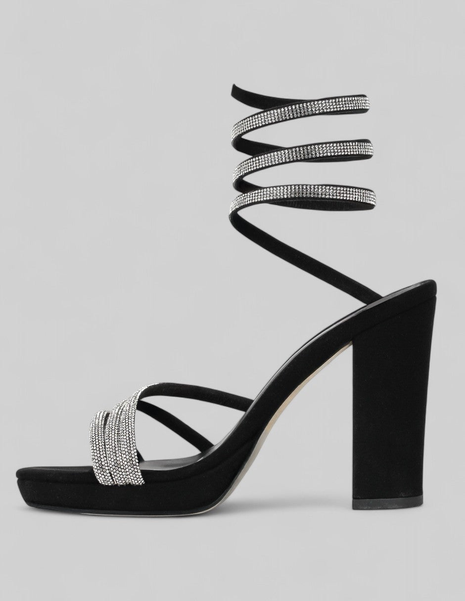 Sandalia con tacón Glam en Mujer – Negro