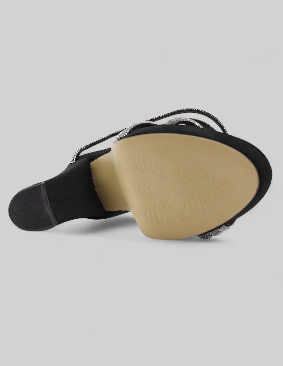 Sandalia con tacón Glam en Mujer – Negro