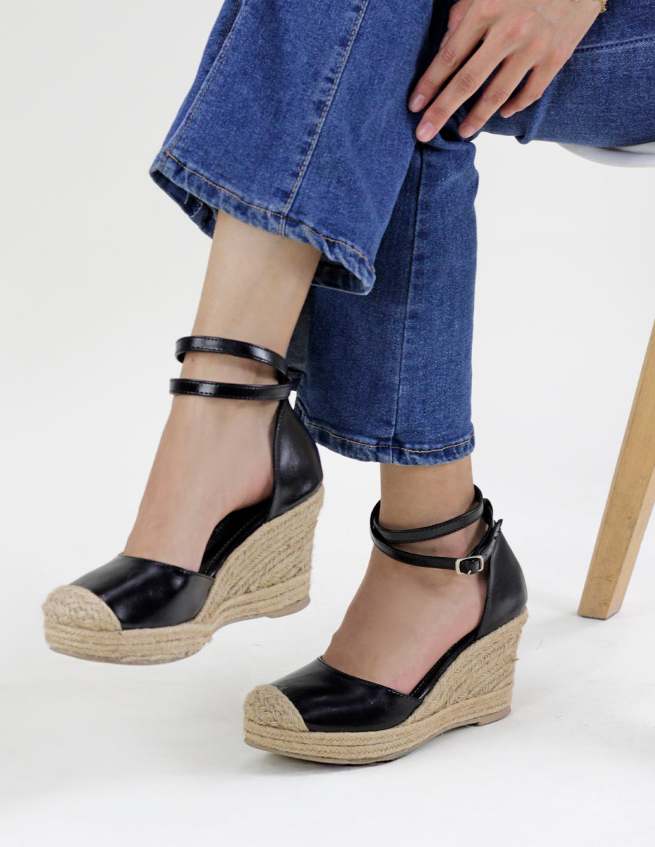 Tacón puente Drop Day en Piel vegana – Negro