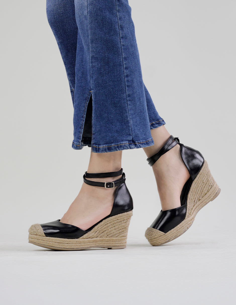 Tacón puente Drop Day en Piel vegana – Negro