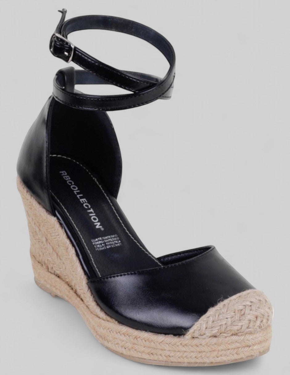 Tacón puente Exterior Piel vegana Color Negro Para Mujer De RBCOLLECTION