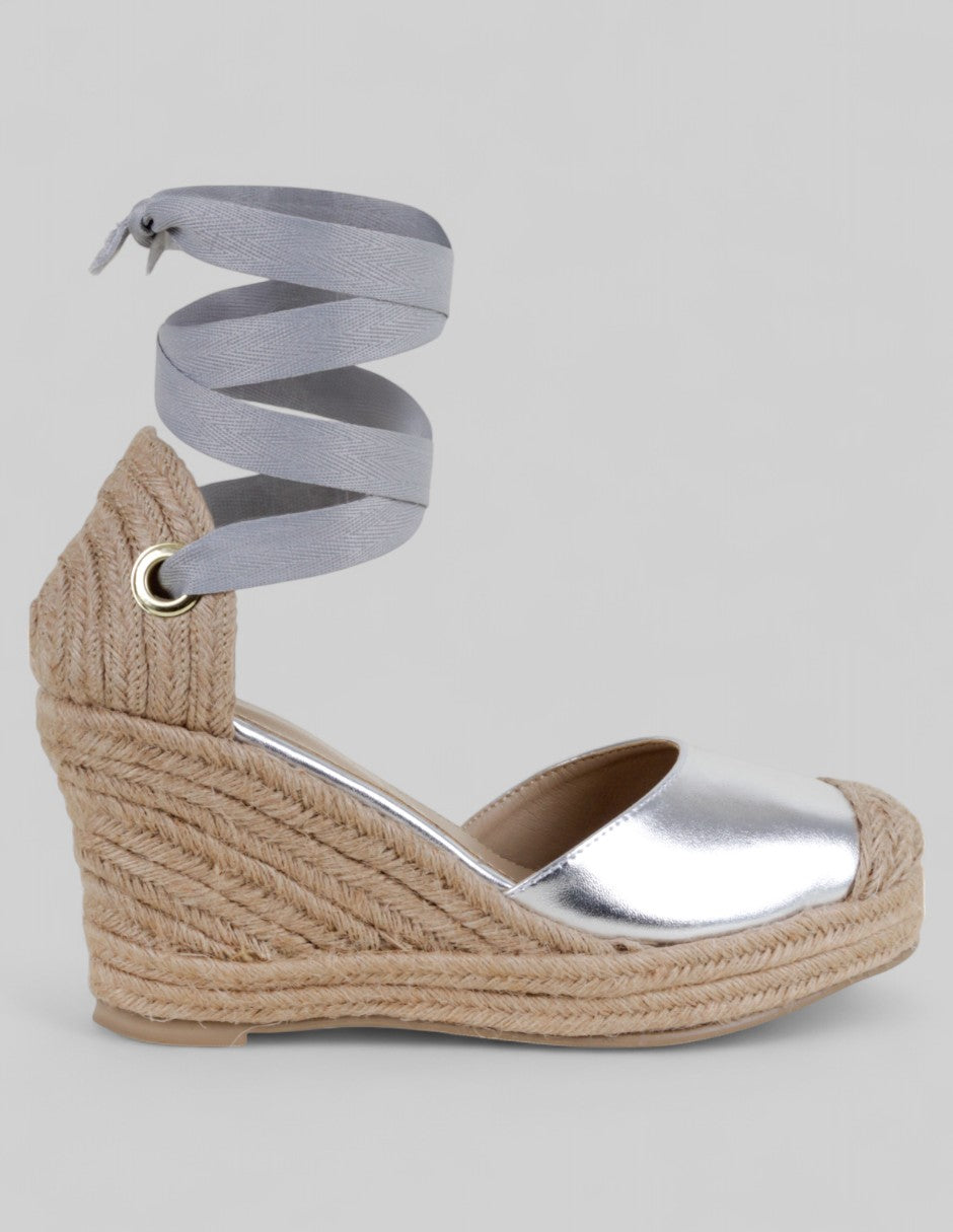 Tacón puente Drop Day en Sintético – Plata