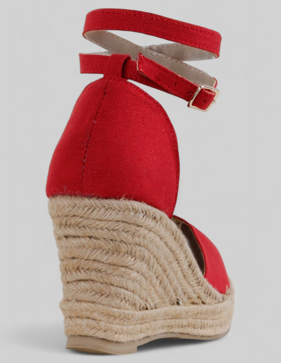 Tacón puente Drop Day en Textil – Rojo