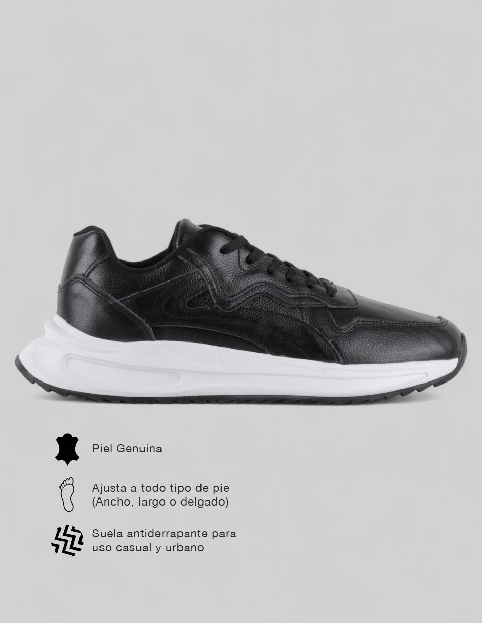 Tenis tipo deportivo   Urban trace en Piel – Negro