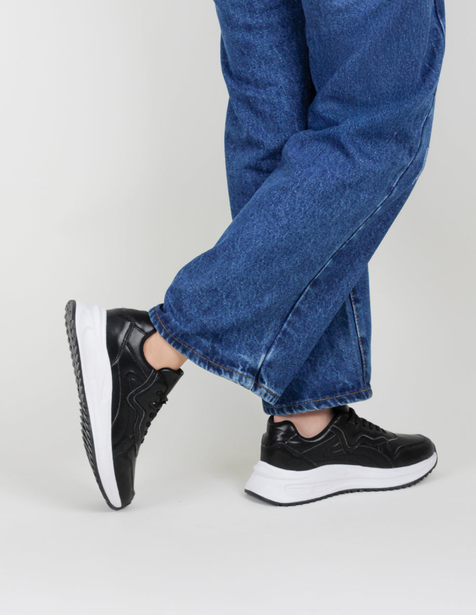 Tenis tipo deportivo  Urban trace en Piel vegana – Negro