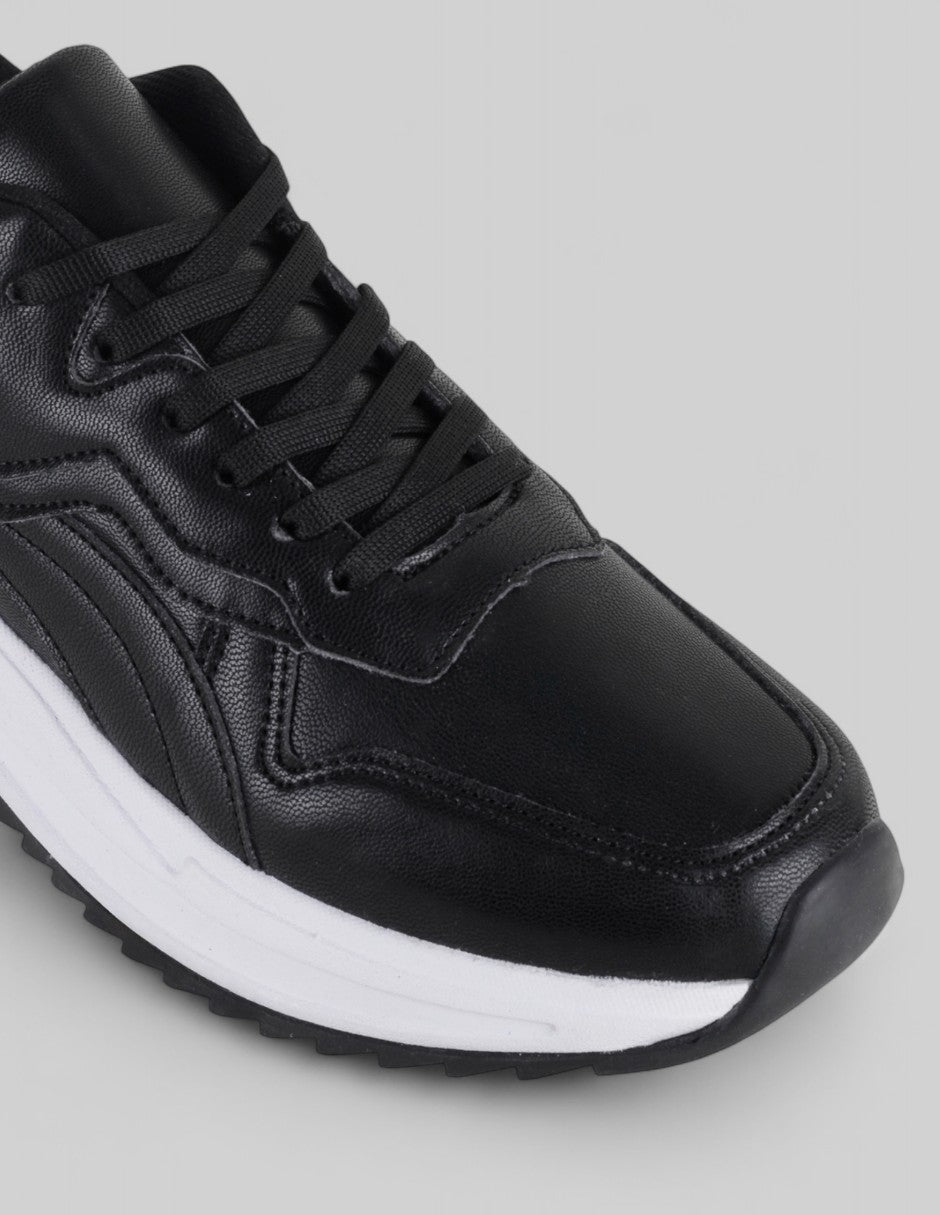 Tenis tipo deportivo  Urban trace en Piel vegana – Negro
