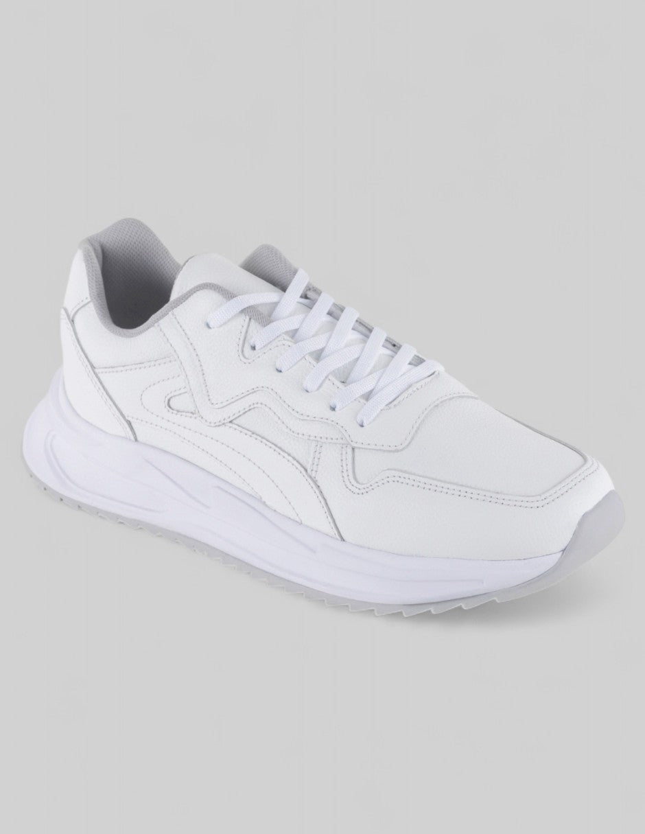 Tenis tipo deportivo Exterior Piel Color Blanco Para Hombre De RBCOLLECTION