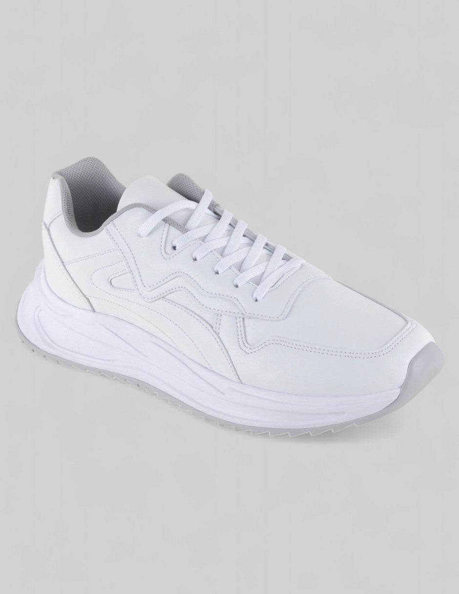 Tenis tipo deportivo Exterior Piel vegana Color Blanco Para Hombre De RBCOLLECTION