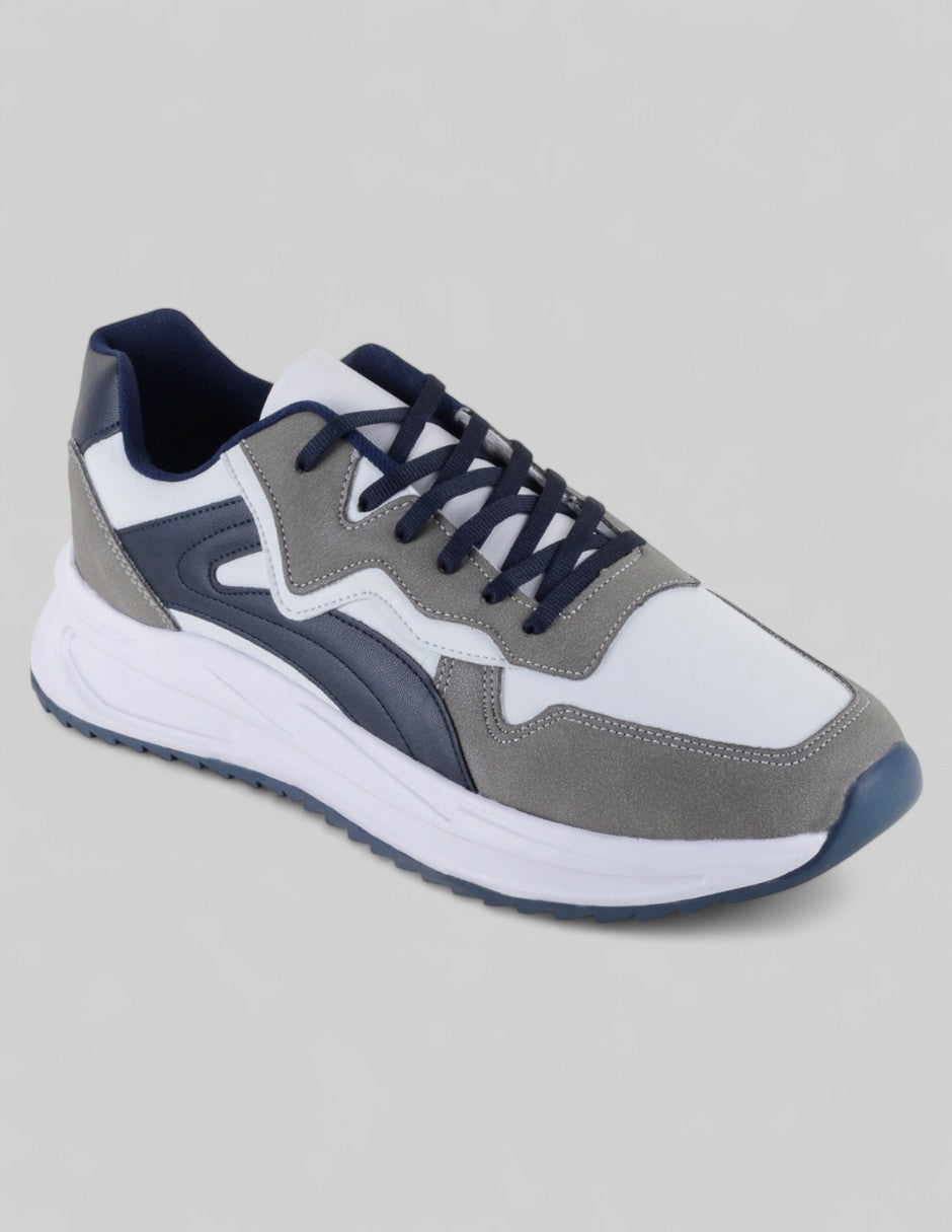 Tenis tipo deportivo Exterior Piel vegana Color Gris Para Hombre De RBCOLLECTION