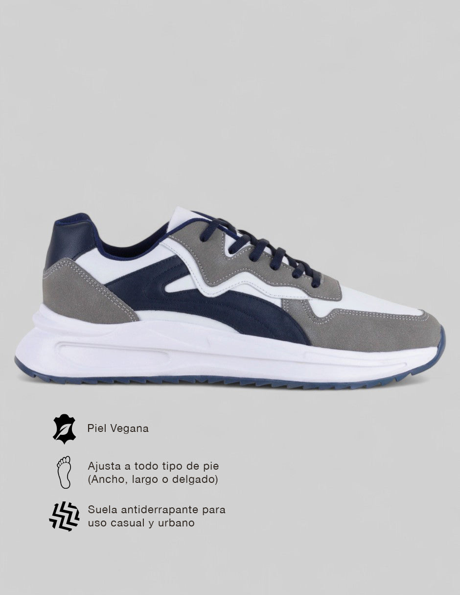 Tenis tipo deportivo  Urban trace en Piel vegana – Gris