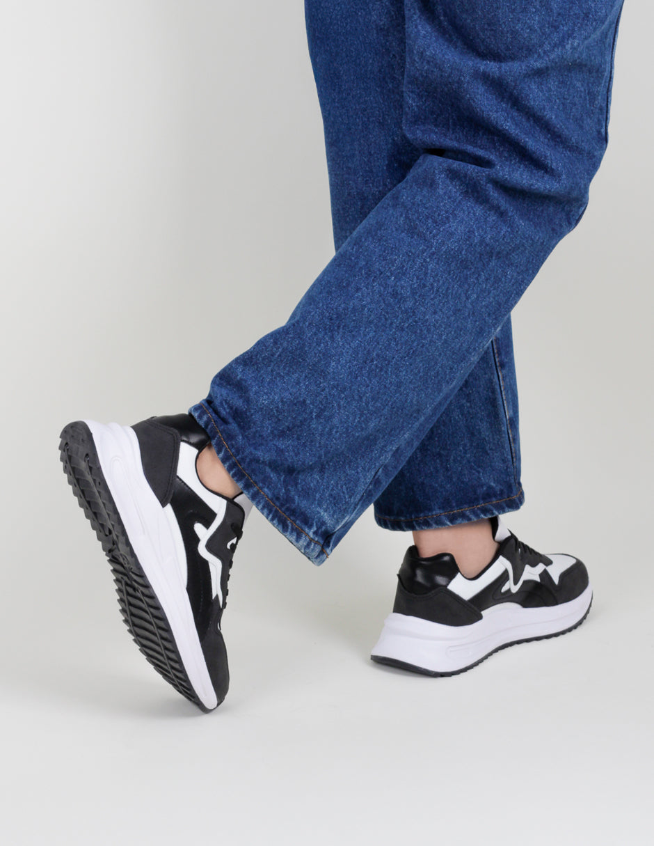 Tenis tipo deportivo  Urban trace en Piel vegana – Negro