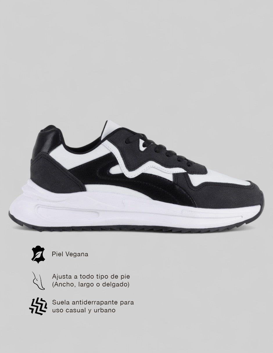 Tenis tipo deportivo  Urban trace en Piel vegana – Negro