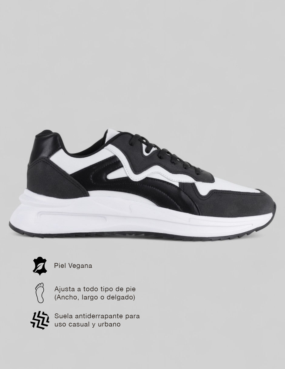 Tenis tipo deportivo  Urban trace en Piel vegana – Negro