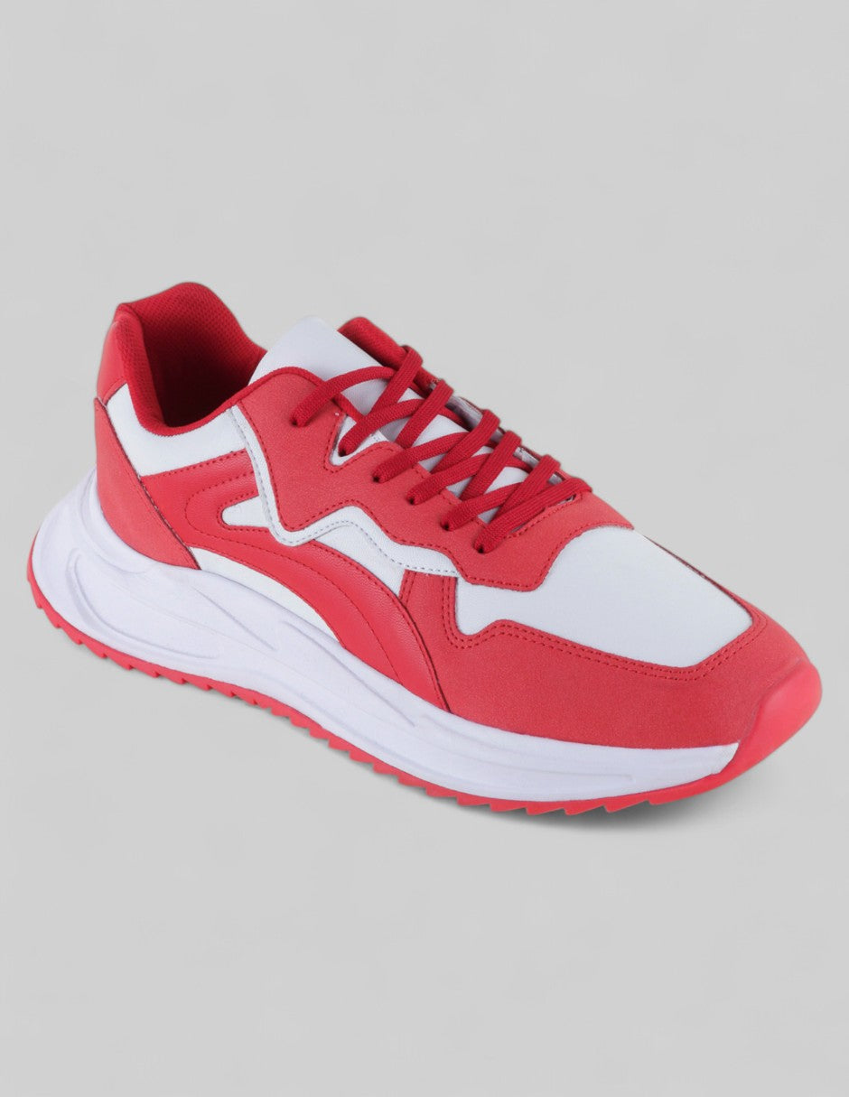 Tenis tipo deportivo Exterior Piel vegana Color Rojo Para Hombre De RBCOLLECTION