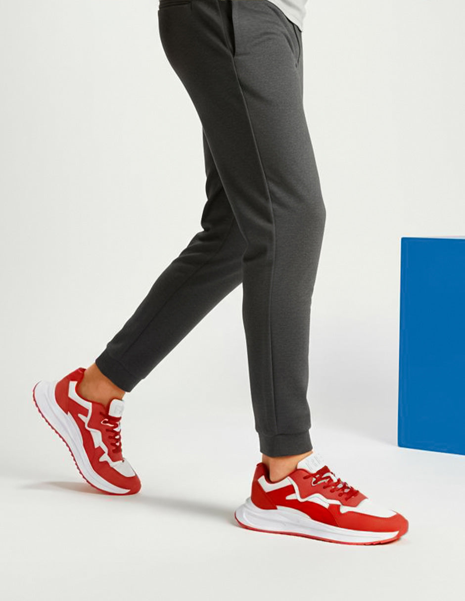 Tenis tipo deportivo  Urban trace en Piel vegana – Rojo