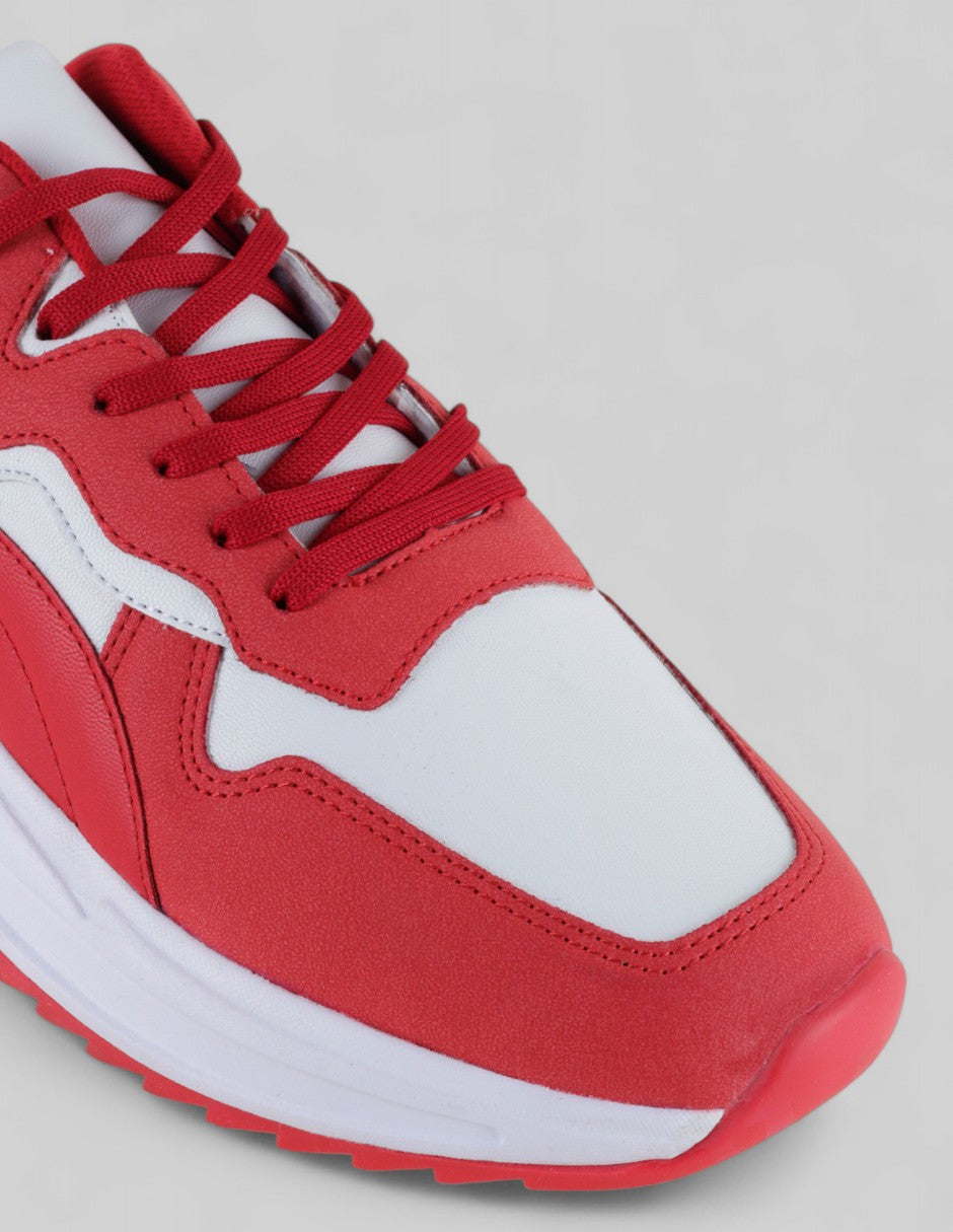 Tenis tipo deportivo  Urban trace en Piel vegana – Rojo