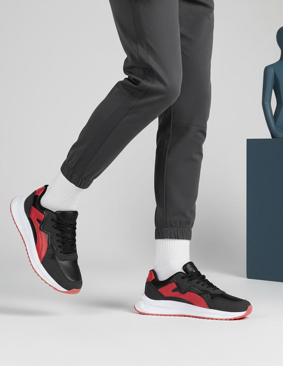 Tenis tipo deportivo  Urban trace en Piel vegana – Negro