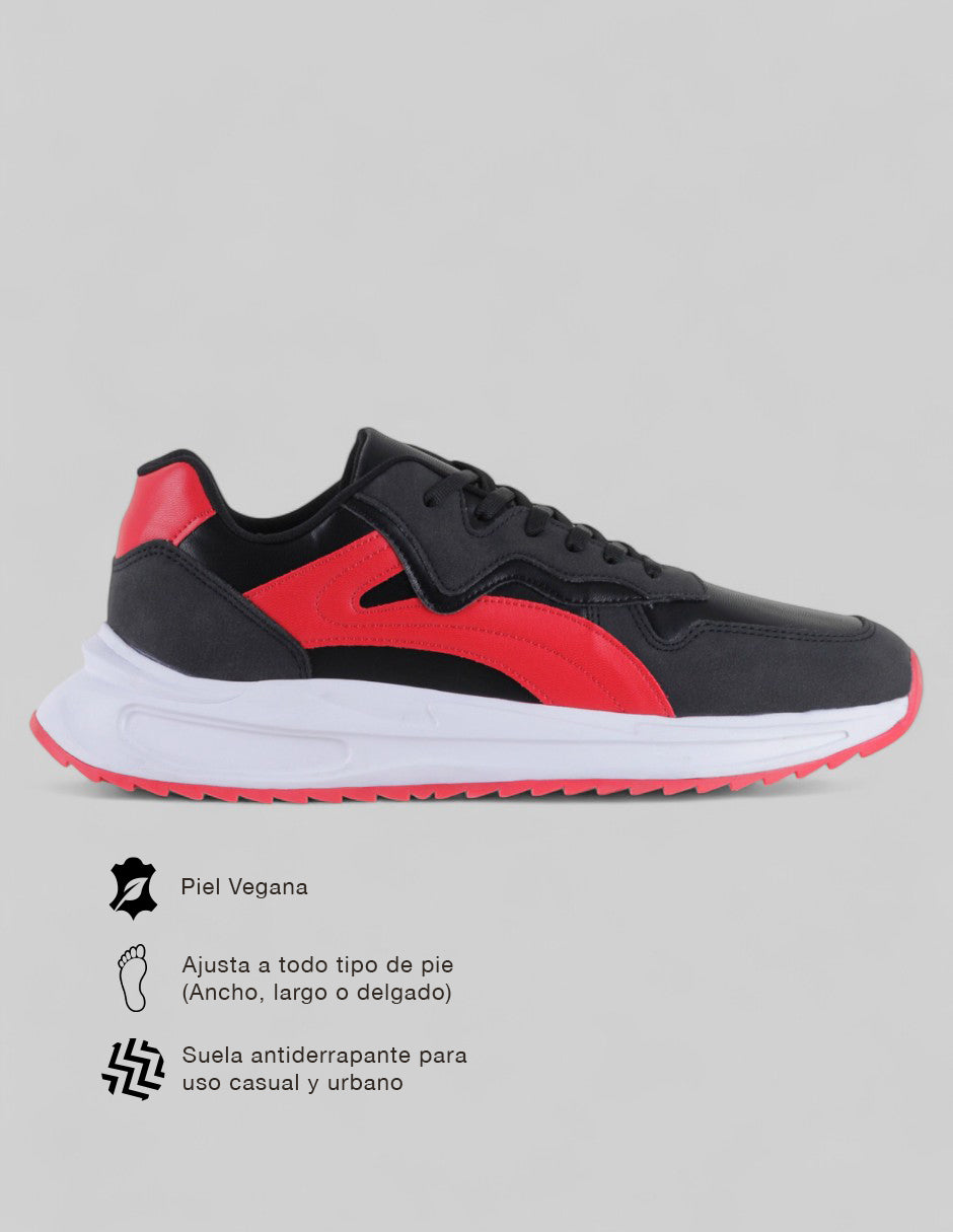 Tenis tipo deportivo  Urban trace en Piel vegana – Negro