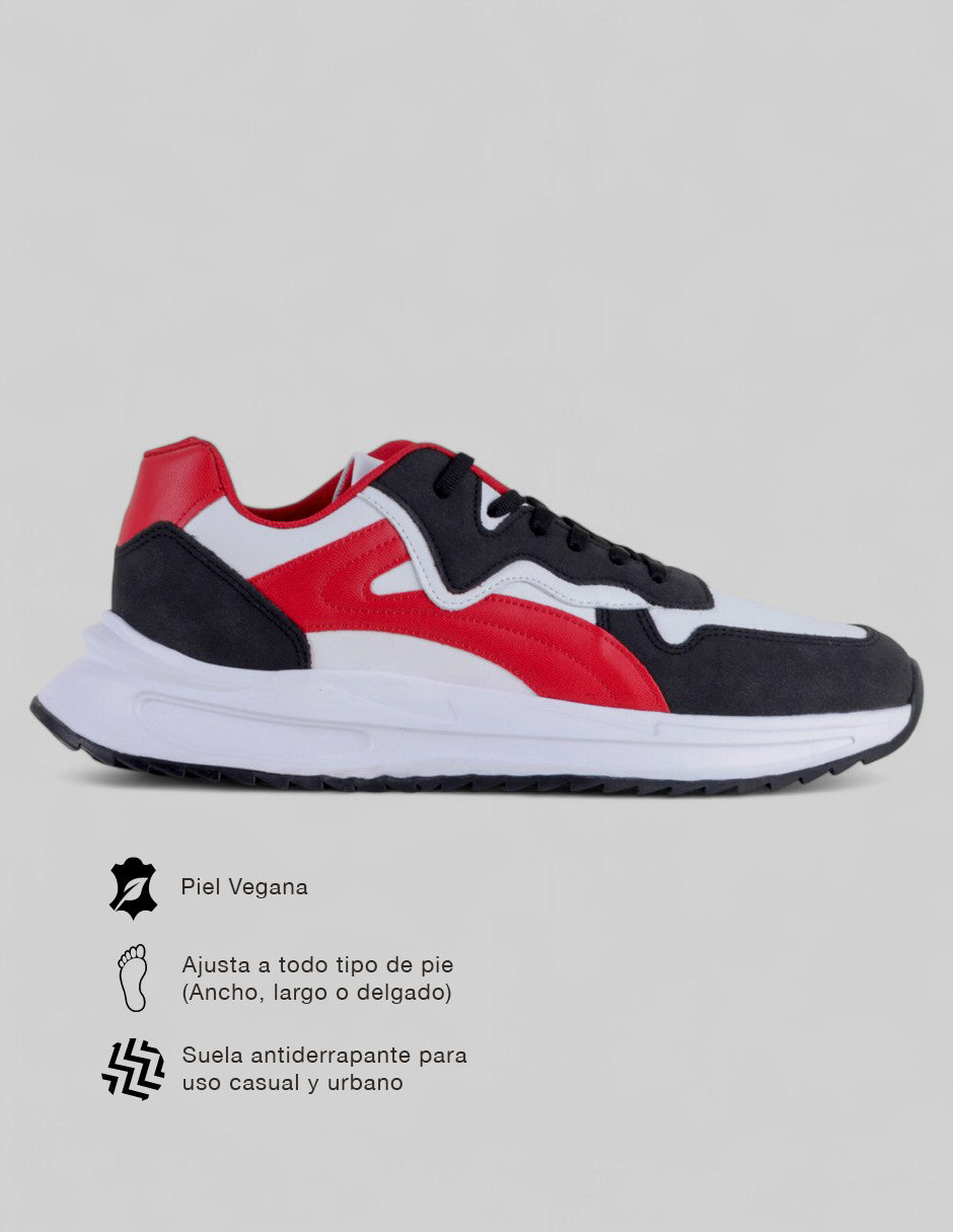 Tenis tipo deportivo  Urban trace en Piel vegana – Negro