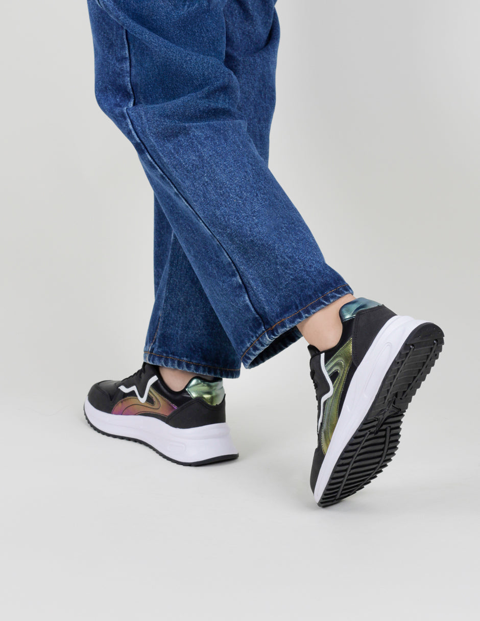 Tenis tipo deportivo  Urban trace en Piel vegana – Negro