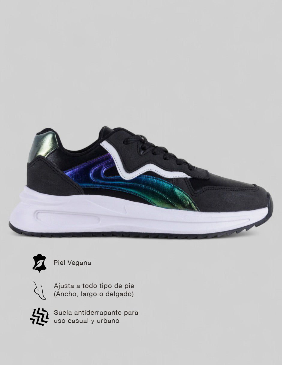 Tenis tipo deportivo  Urban trace en Piel vegana – Negro