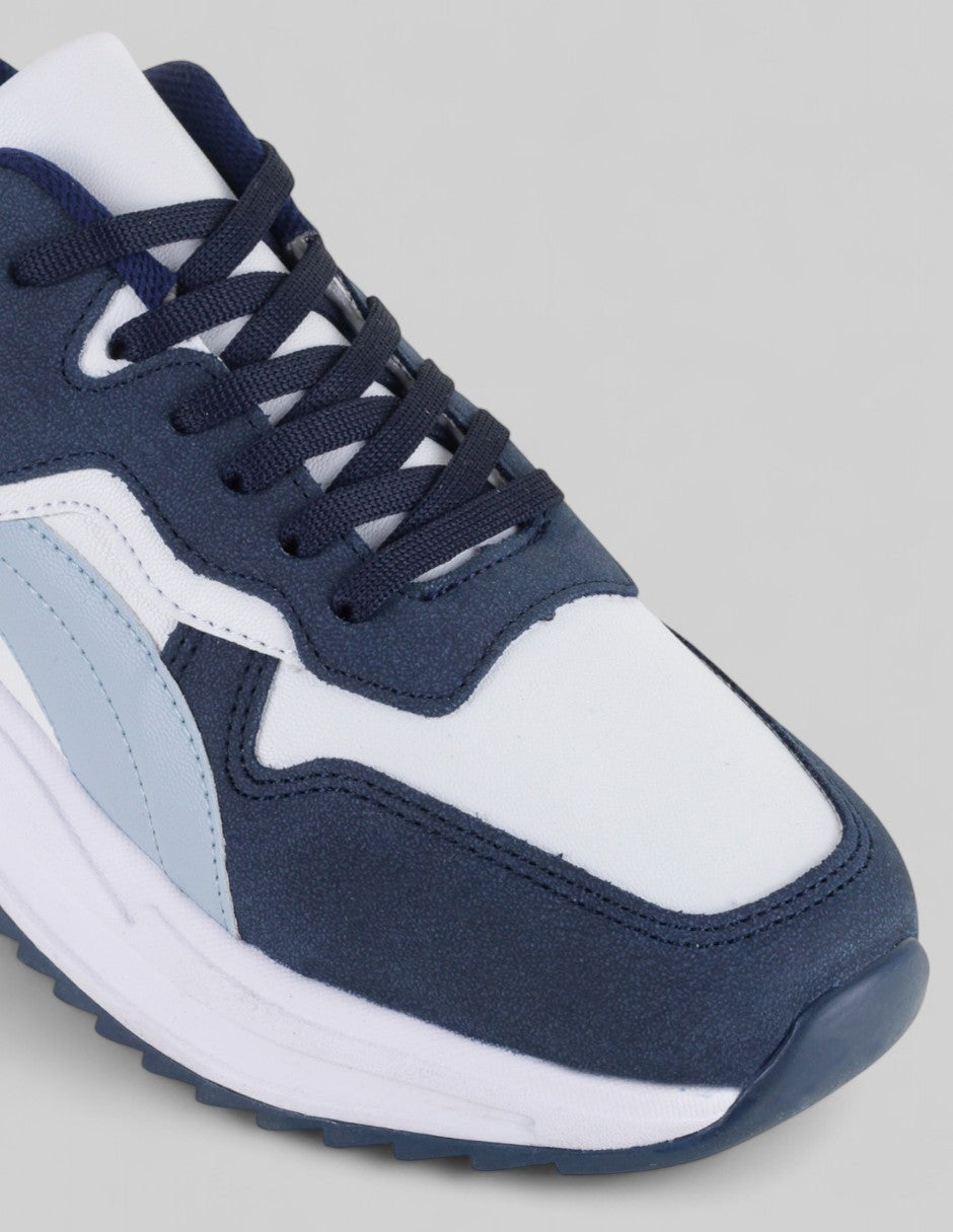 Tenis tipo deportivo  Urban trace en Piel vegana – Azul