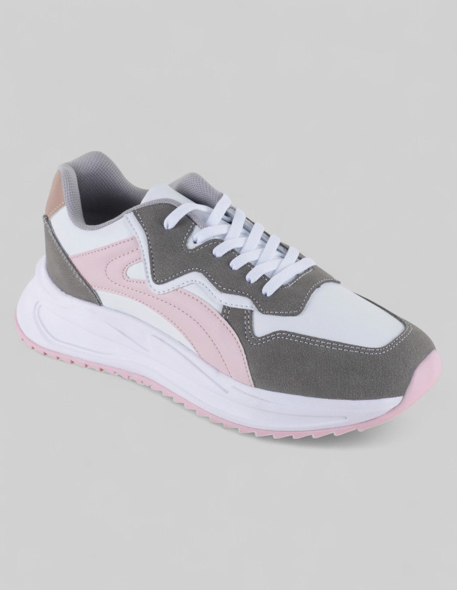 Tenis tipo deportivo Exterior Piel vegana Color Gris Para Mujer De RBCOLLECTION