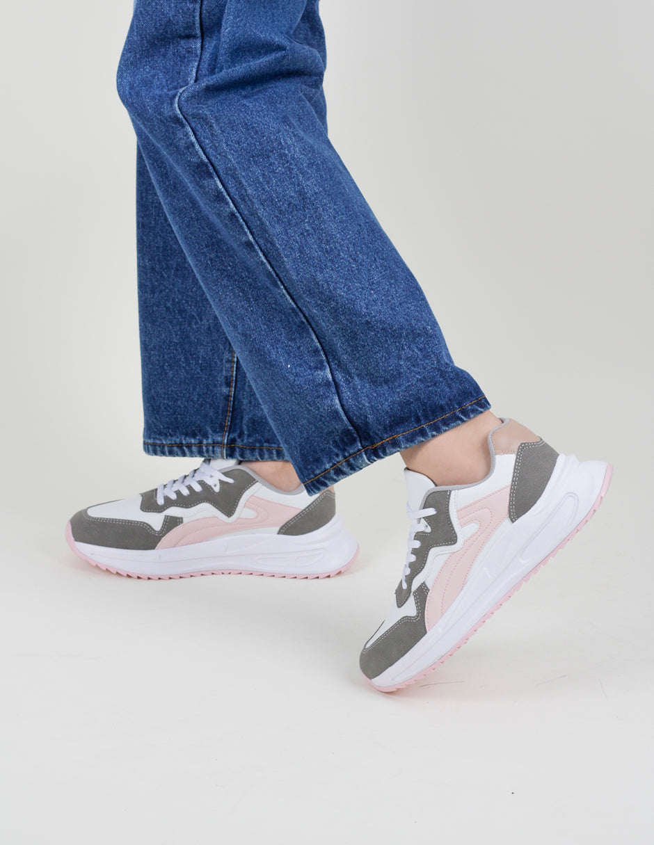 Tenis tipo deportivo  Urban trace en Piel vegana – Gris