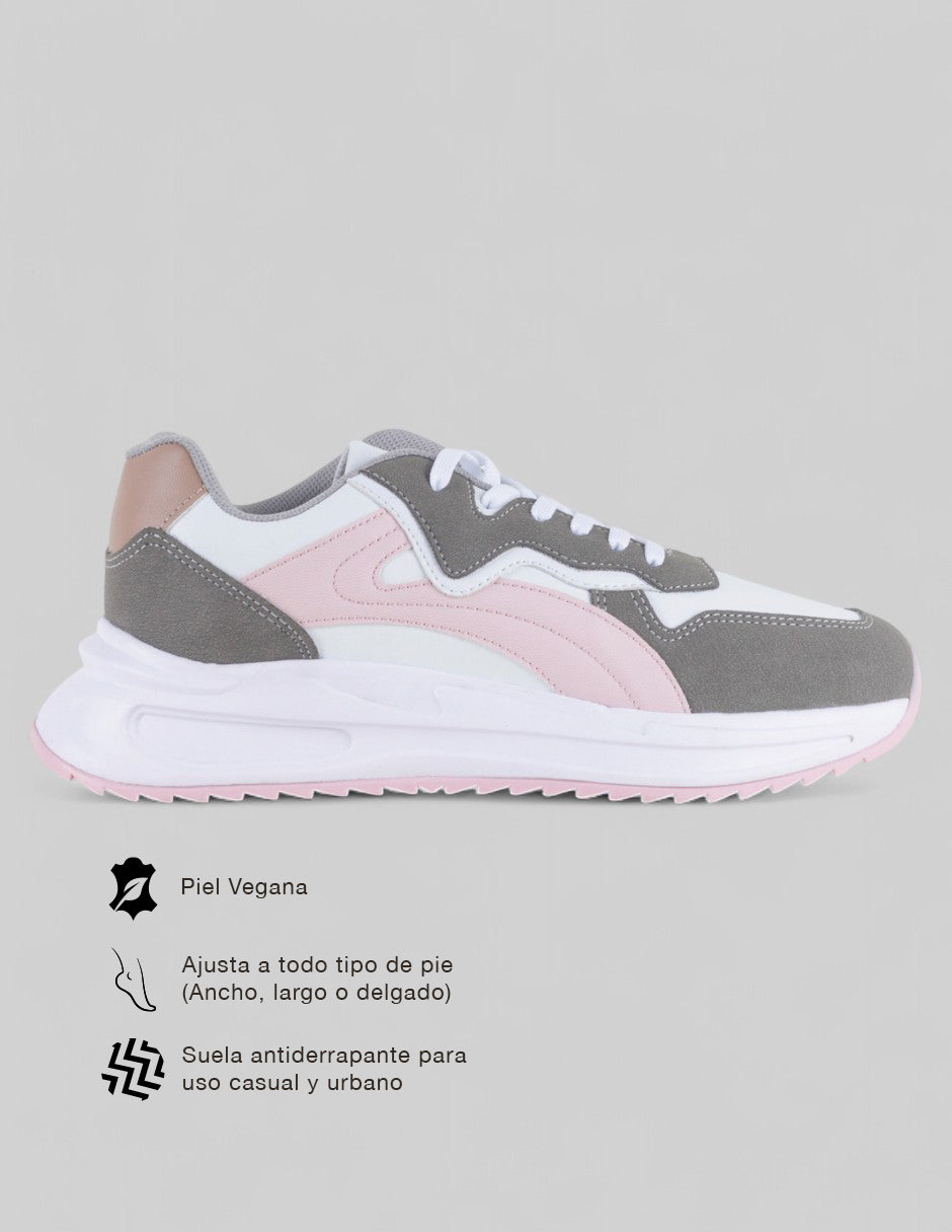 Tenis tipo deportivo  Urban trace en Piel vegana – Gris