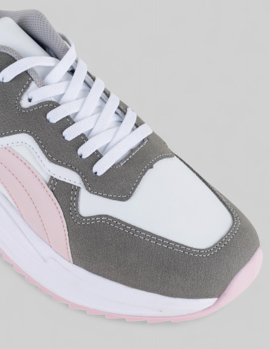 Tenis tipo deportivo  Urban trace en Piel vegana – Gris