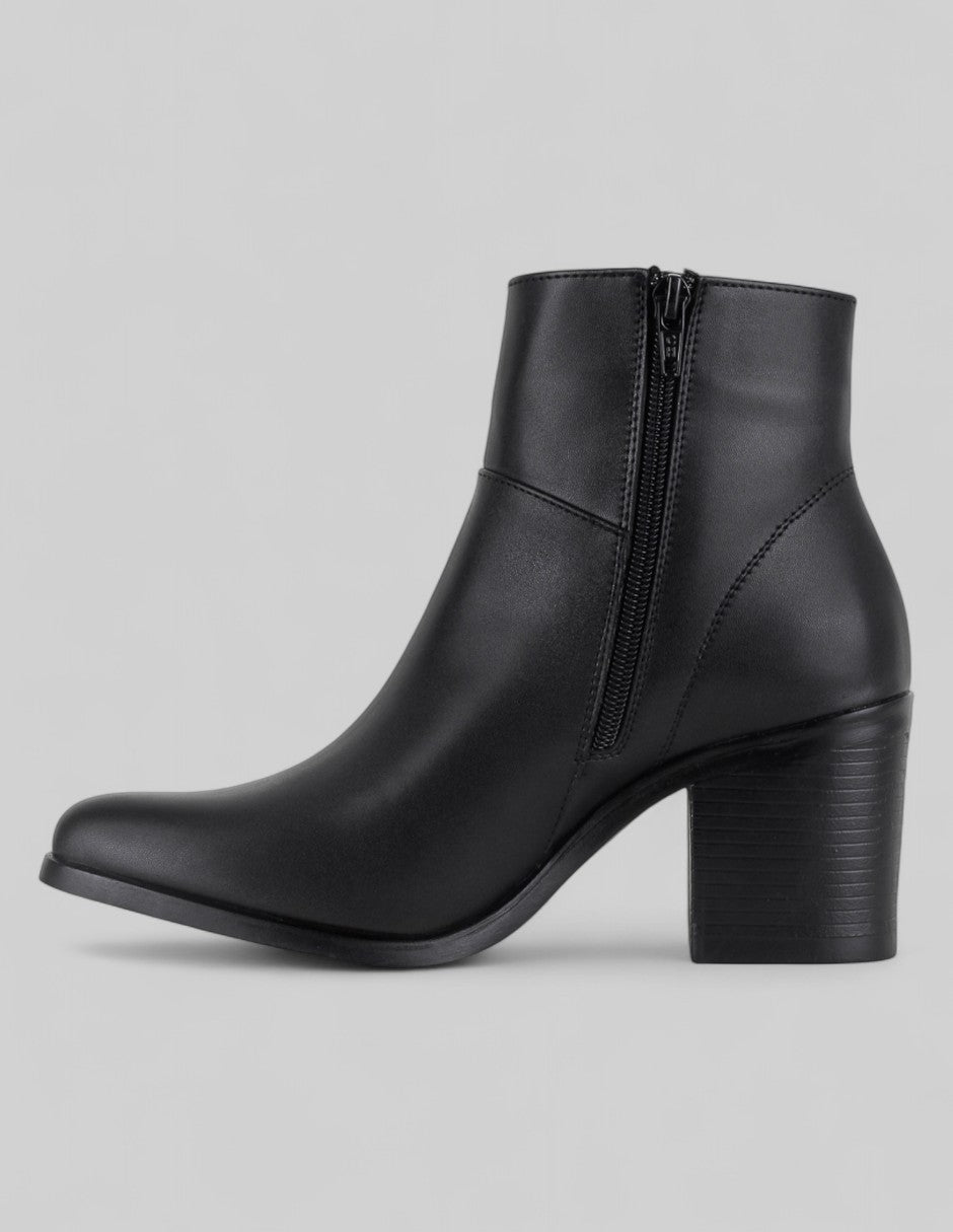 Botín con tacón Tender en Piel vegana – Negro