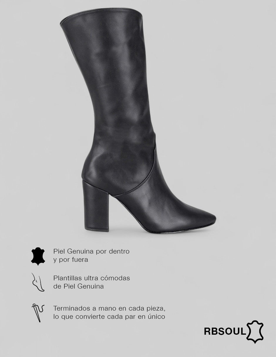 Botas altas Signature Line en Piel – Negro