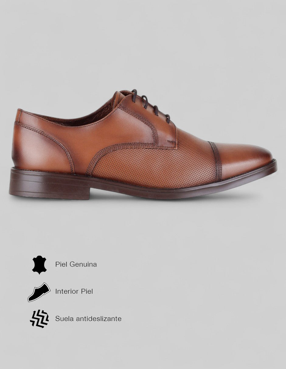 Oxfords Signature Line  en Piel – Café