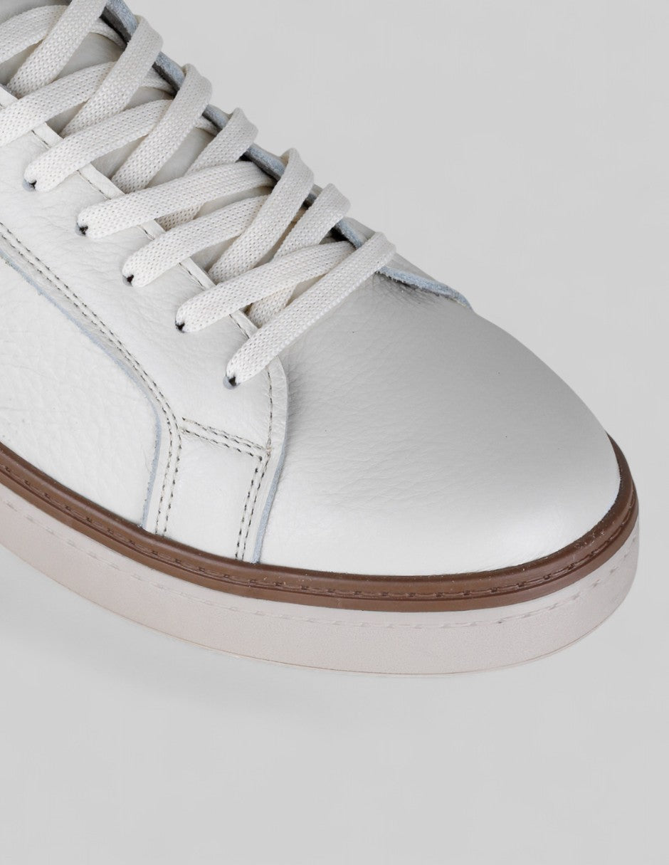 Tenis con cordones Signature Line en Piel – Blanco