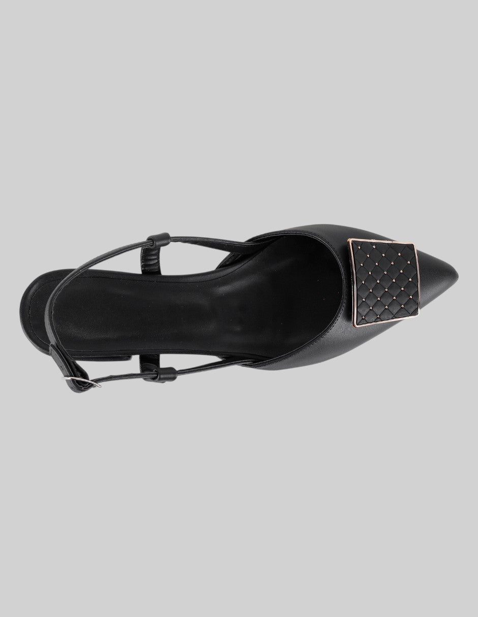 Flats puntales Onne en Piel vegana – Negro