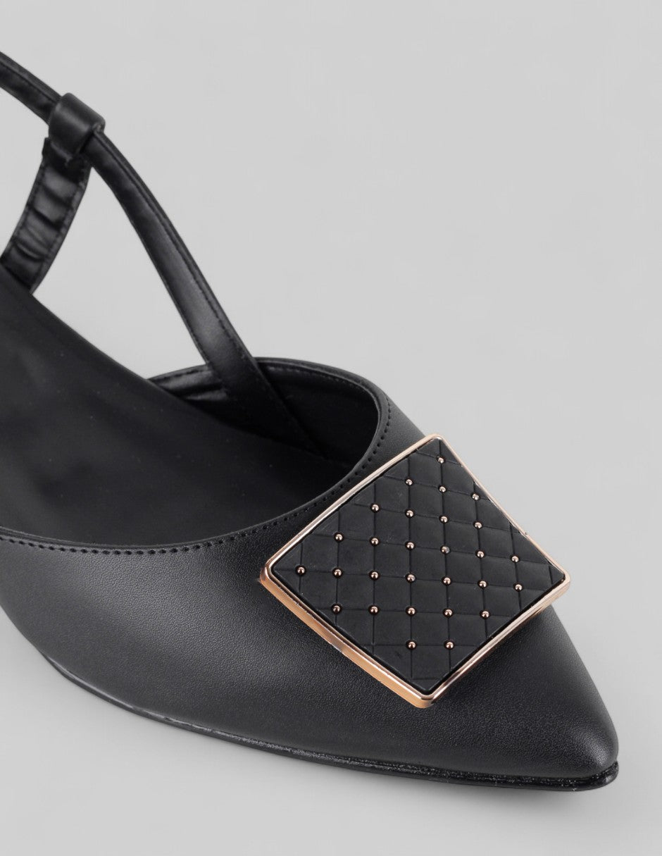 Flats puntales Onne en Piel vegana – Negro