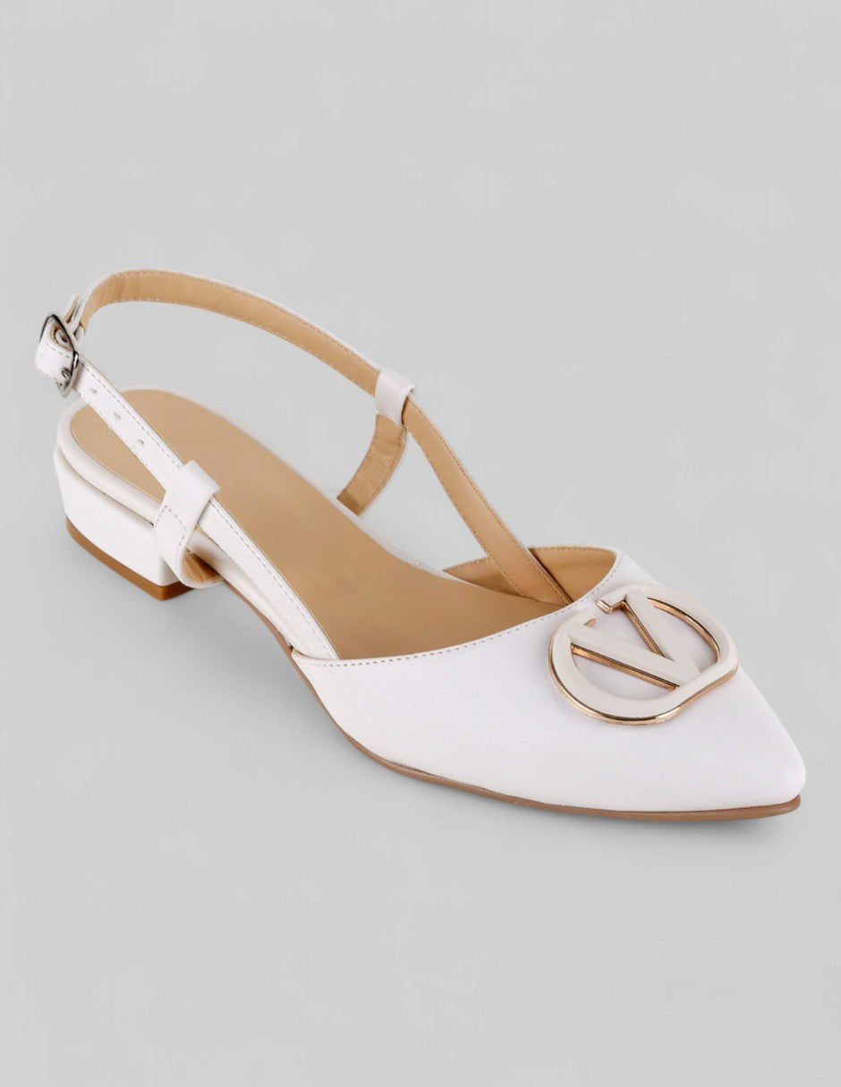 Flats puntales Exterior Piel vegana Color Beige Para Mujer De RBBASICS